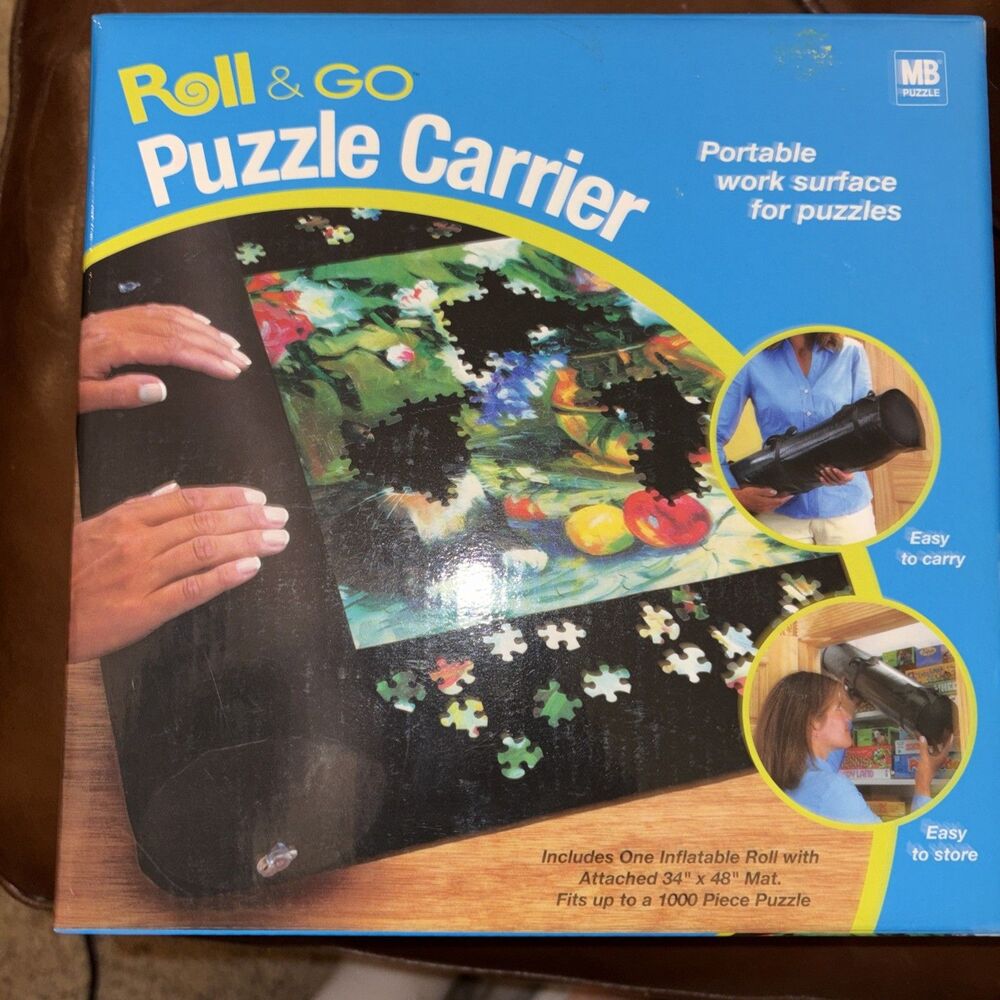 NIB Hasbro Roll & Go JIGSAW PUZZLE CARRIER Work Surface PORTABLE 22"x26" 1000 Pc